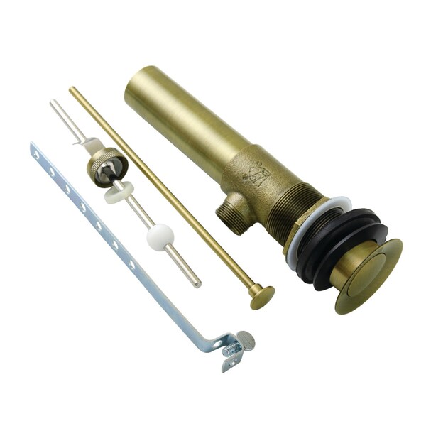 Brass PopUp Drain with Overflow, 22 Gauge, Antique Brass